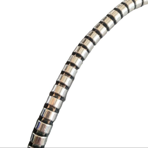 Silver Tone and Black/Gray Large Pendant Necklace with Dangle Drop Earring’s - Picture 6 of 6